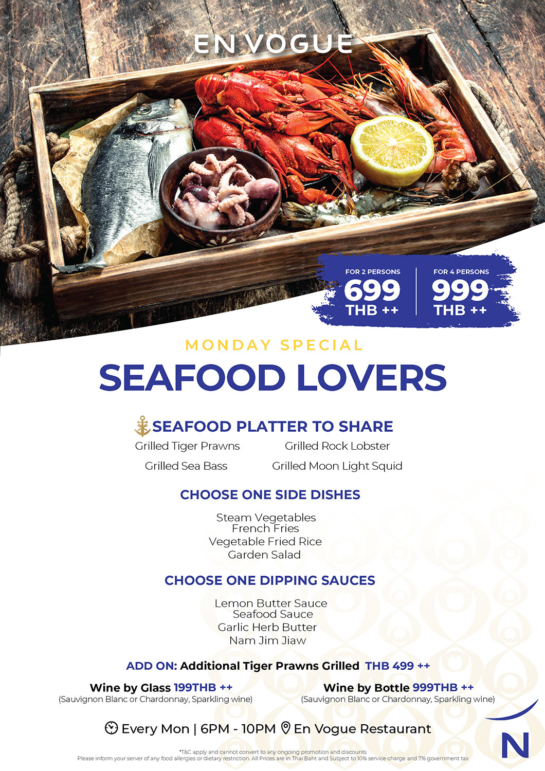 Seafood promotion in Kata Beach - En Vogue Restaurant